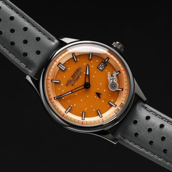 HOLZKERN | Star Trek NCC 1701 Herren Armbanduhr (Jade / Dunkelgrau)